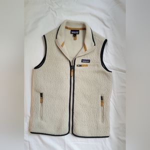 Patagonia Women's Retro Pile Fleece Vest, pelican (off white) small